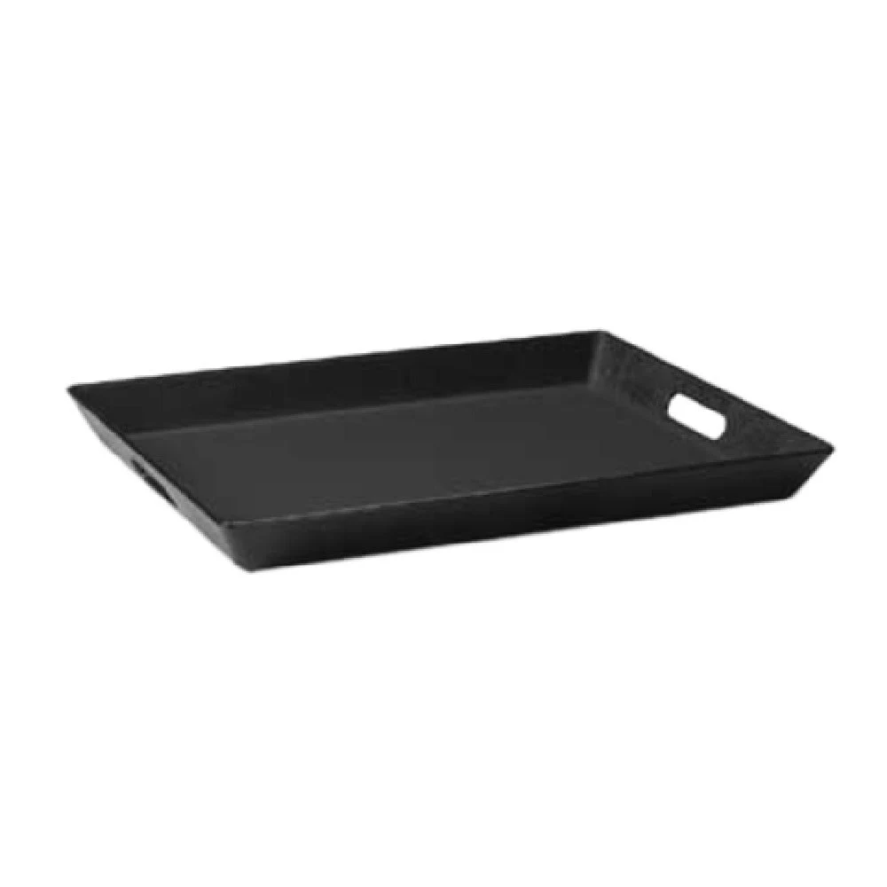 GET Enterprises RST-1522-BK 15 Inch Rectangular Healthcare Room Service Tray Black Plastic