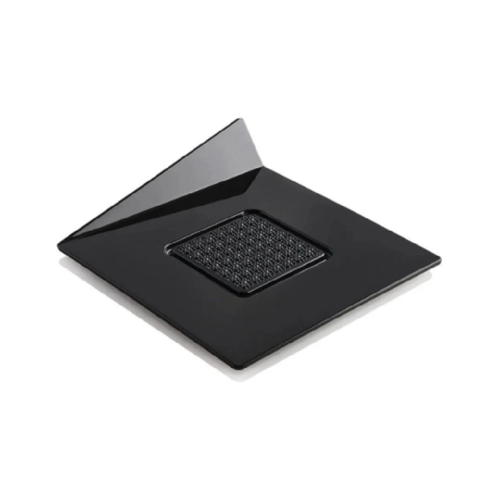 JB Prince RB431 B 3.26 Inch Square Single Serve Tray Black Pack of 100