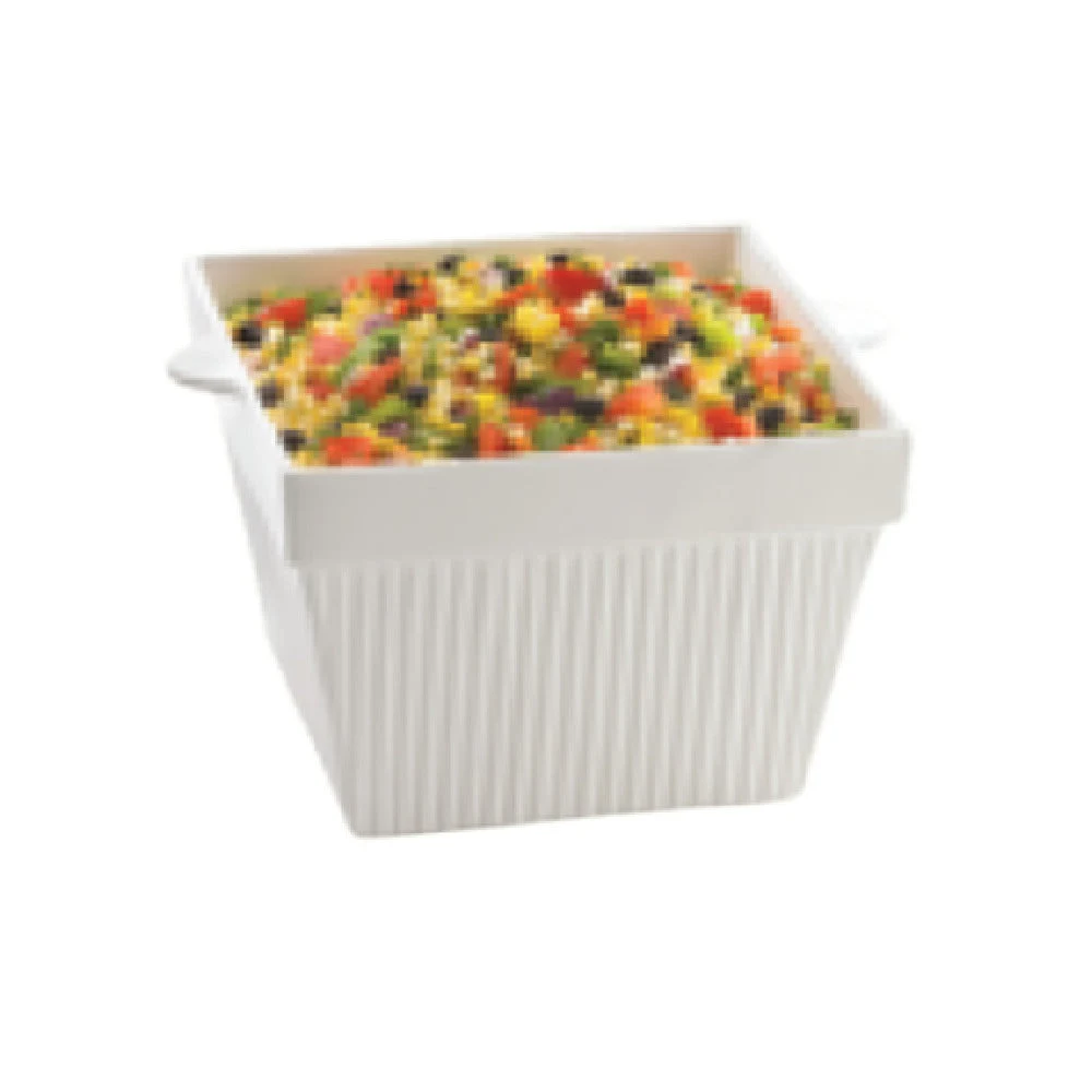 Tablecraft CW1490BK 6-1/2 Quart Cold Holding Square Bowl Aluminum Black Finish