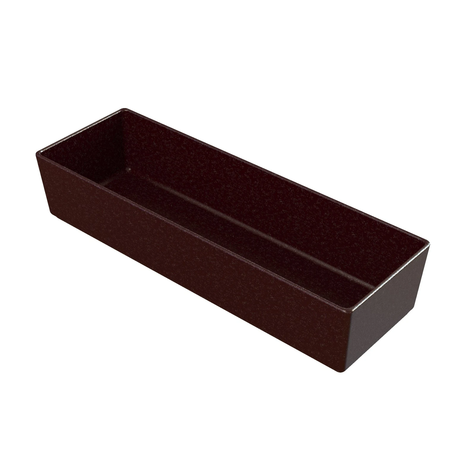 Tablecraft CW4008MRS 3-1/4 Qt Rectangular Cold Holding Bowl Aluminum Maroon Speckle Finish