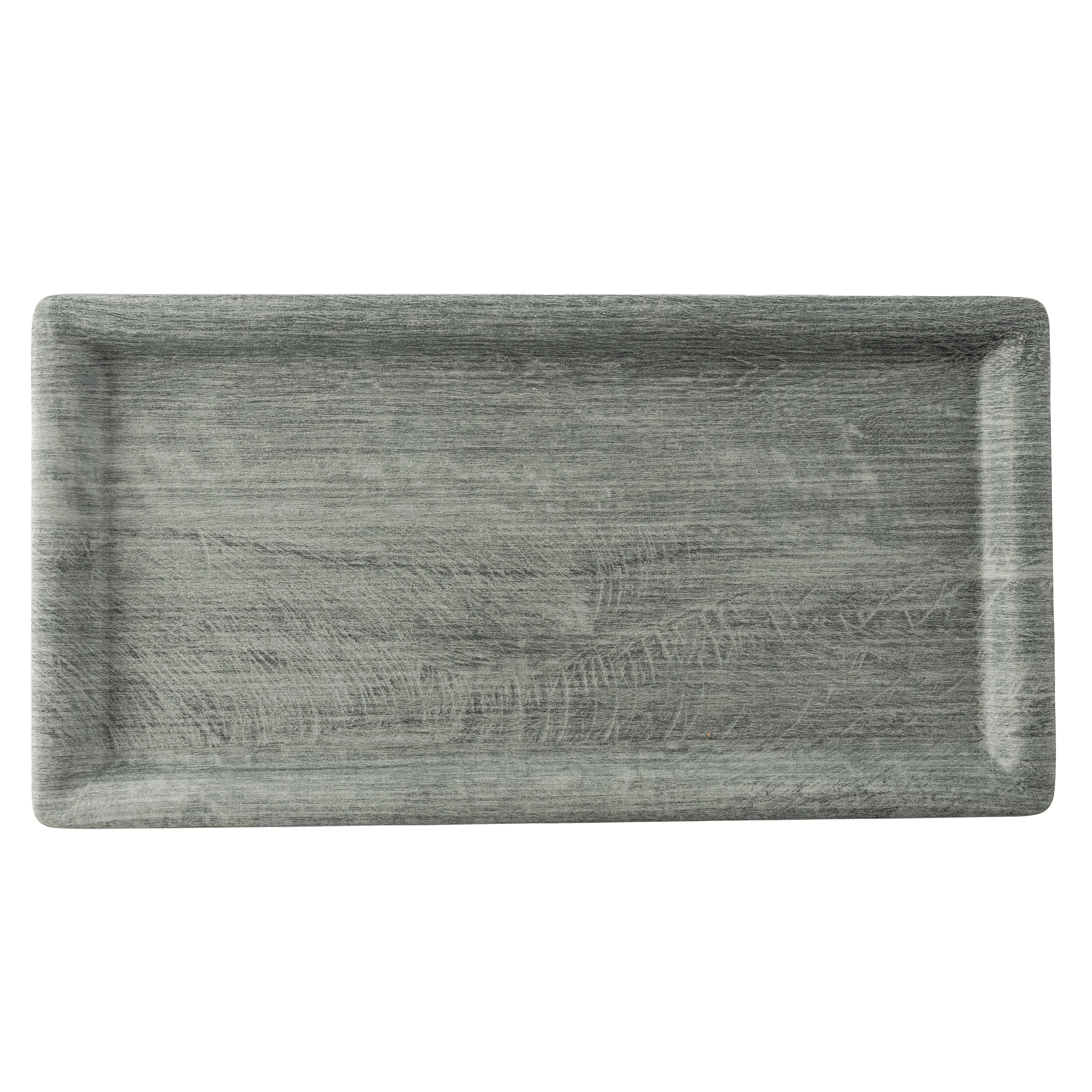 Tablecraft 12453 11 Inch Rectangular Serving Tray with Gray Melamine Finish