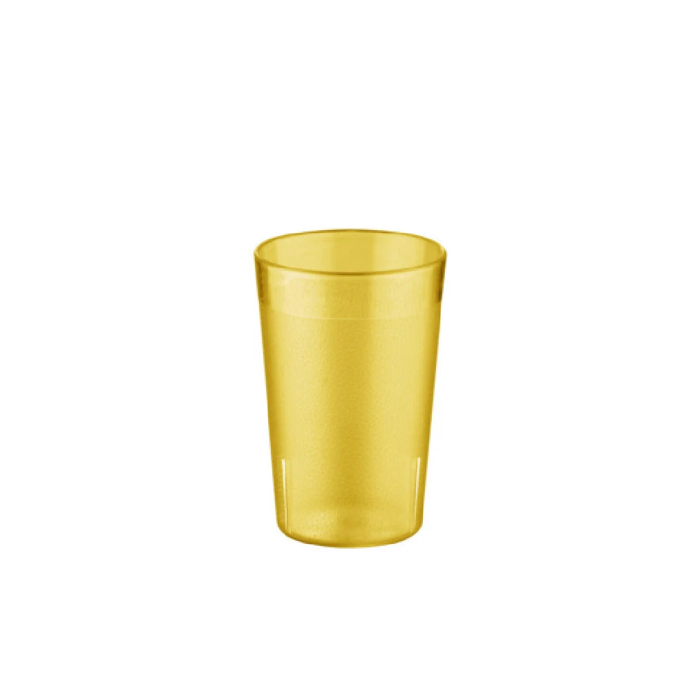 CAC China BVPT-05AM 5 Oz Pebbled Plastic Tumbler Stackable Break Resistant Amber