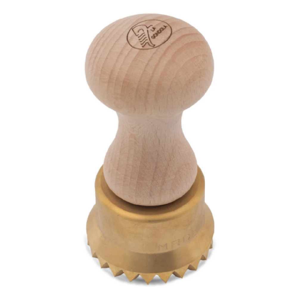 JB Prince UA183 2.5 Inch Round La Gondola Pasta Stamp Stainless Steel with Ergonomic Handle
