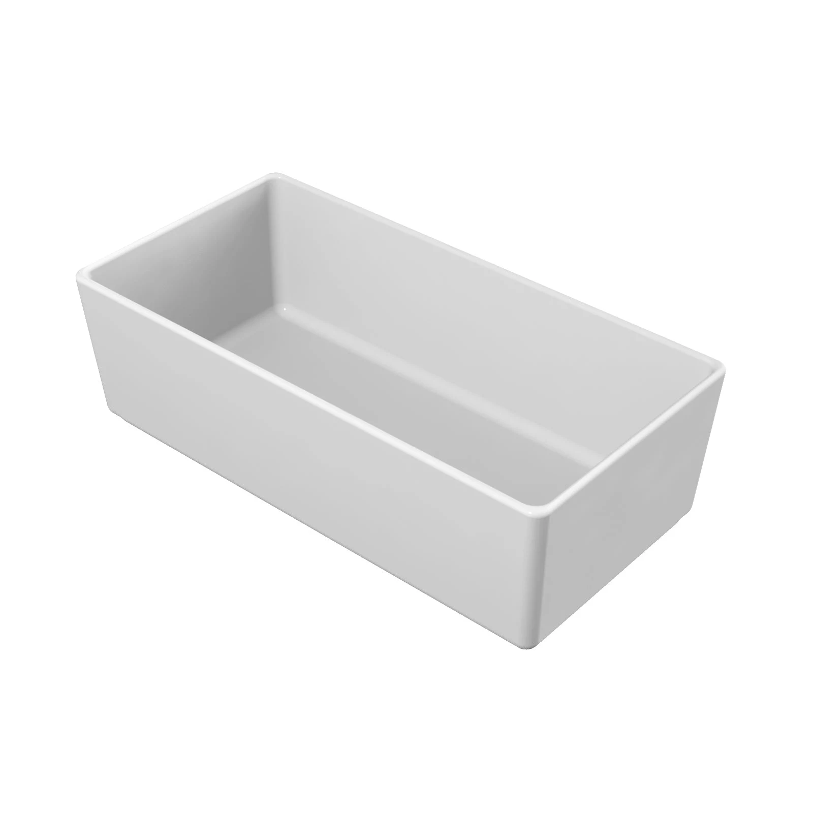 Tablecraft CW4026W 2 Quart Rectangular Bowl Cold Holding Durable Aluminum White Finish