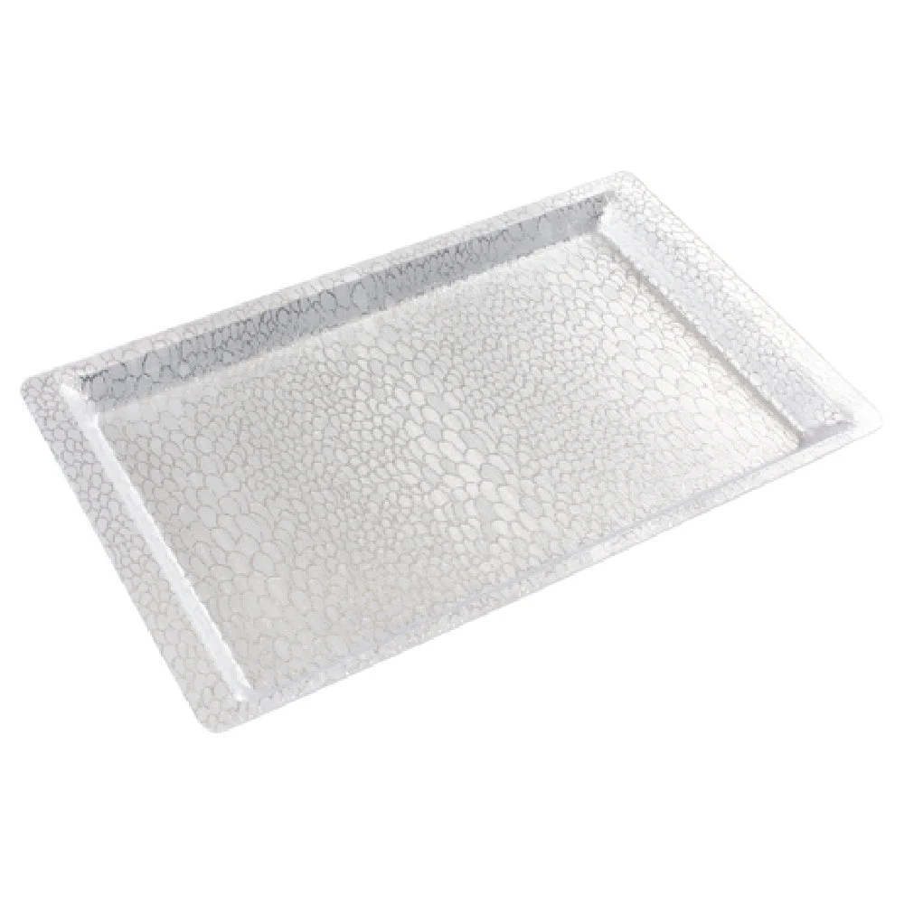 Winco AST-1S 20-3/4 Inch Display Tray Acrylic Rectangular Silver Texture