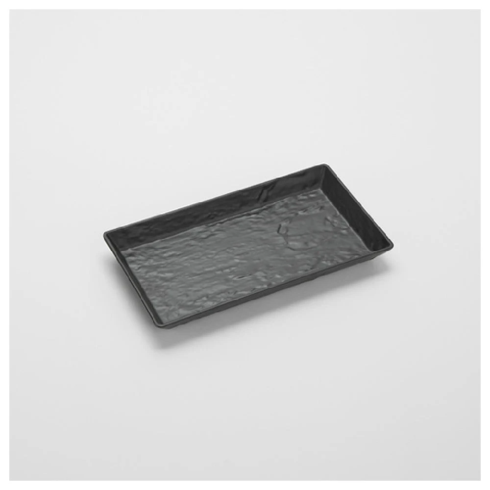 American Metalcraft FSMEL19 Tray 14 Inch Rectangular Break-resistant Melamine Black Faux Slate