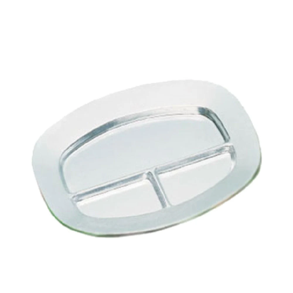 Bon Chef 2016BLK 9-3/4 Inch Divided Platter with Ceramic-look Coating Aluminum Black