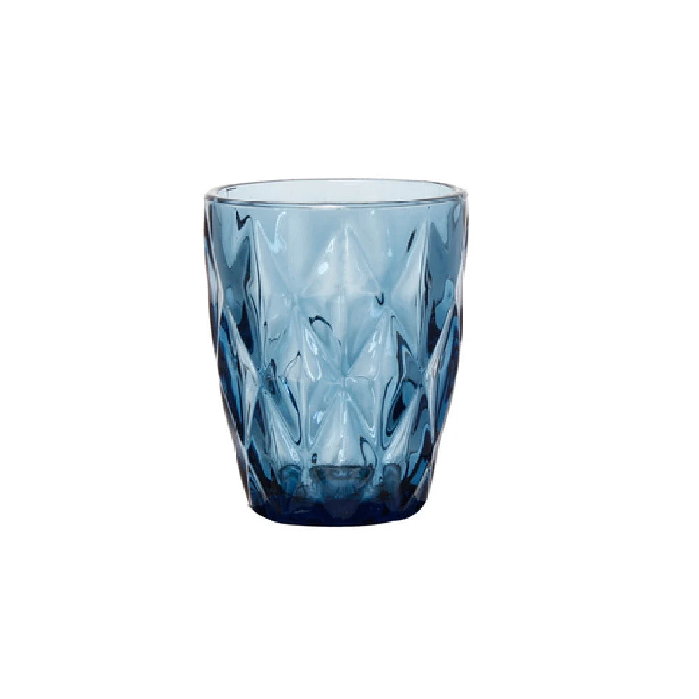 Hospitality Brands FG876010-016 10 Oz Blue Glass Old Fashioned Tumbler Textured