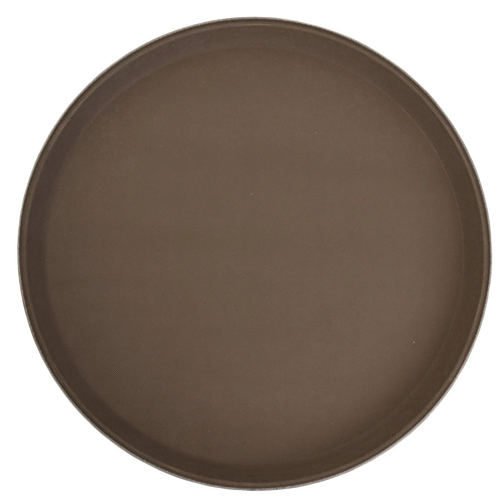 Winco TFG-16N 16 Inch Round Tray Non-Skid Brown Fiberglass Surface