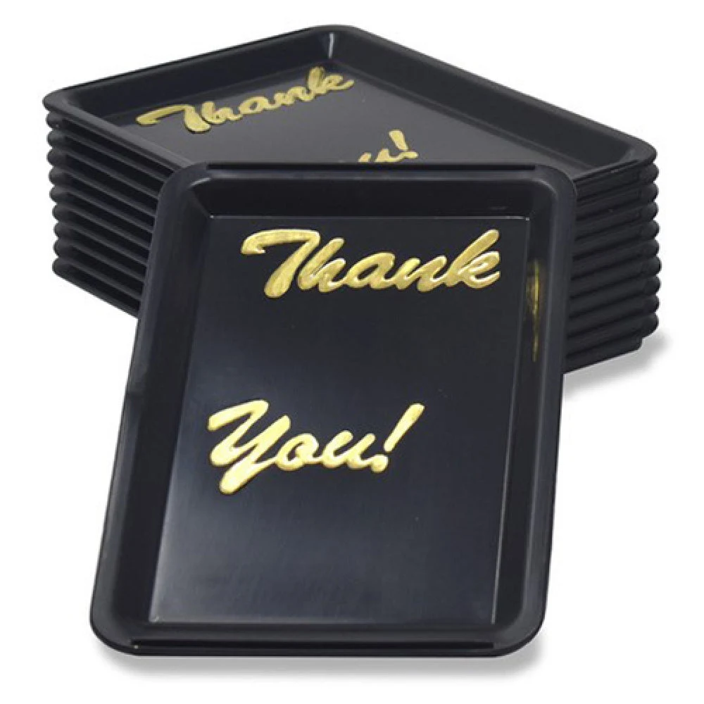 Spill-Stop 7212-3 6 Inch Black Tip Tray with Credit Card Slot Packed Dozen