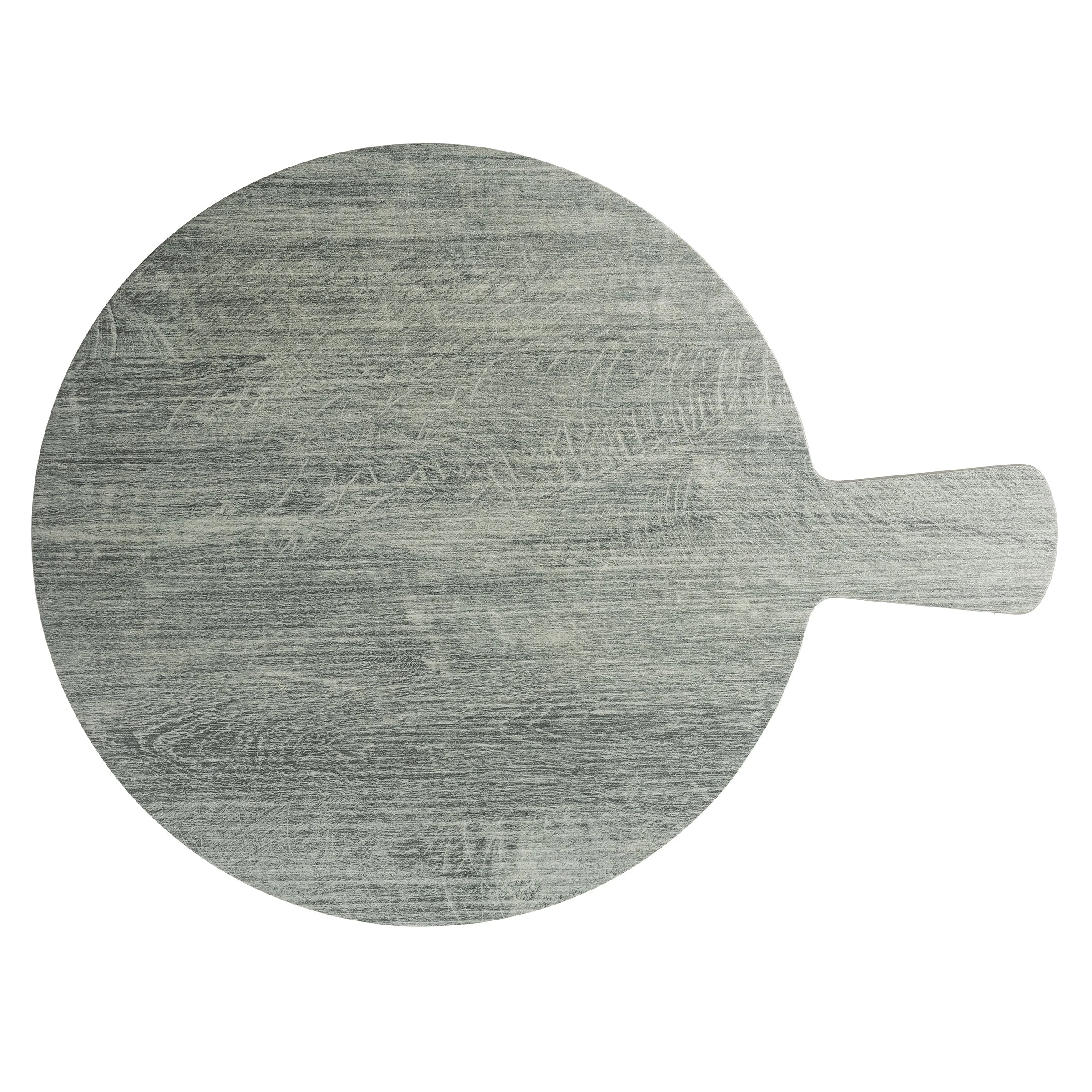 Tablecraft 12452 15.75 Inch Round Serving Paddle Gray Melamine with Handle