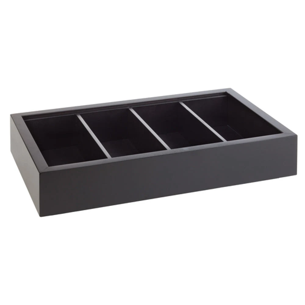 Libbey APS 14956 20 Inch Cutlery Tray GN 1/1 Wood Black 4 Section