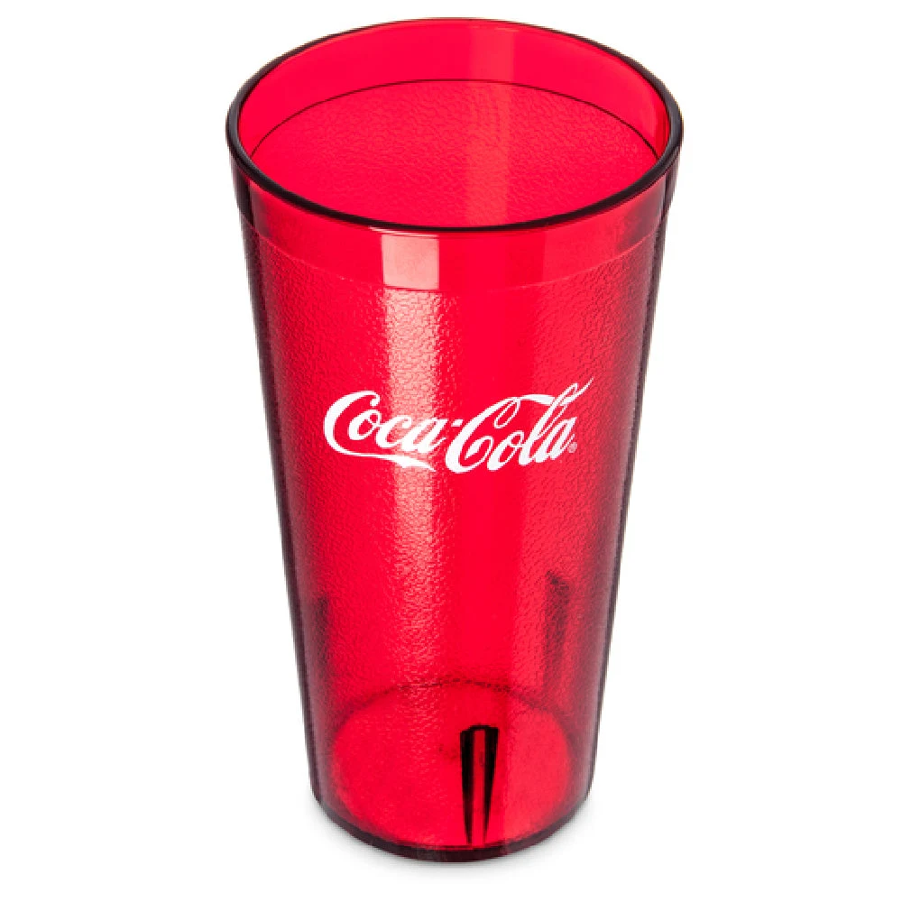 Carlisle 52203550 20 Oz Coca-Cola Stackable Tumbler Textured Red SAN