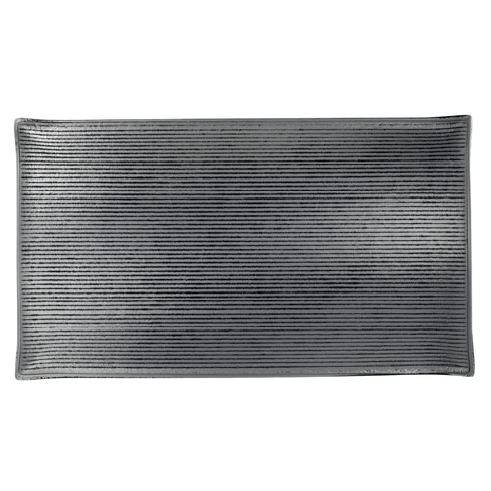 Steelite 6588B435 12.5 Inch Rectangle Tray Shikku Smoke Glass - Serving Tray