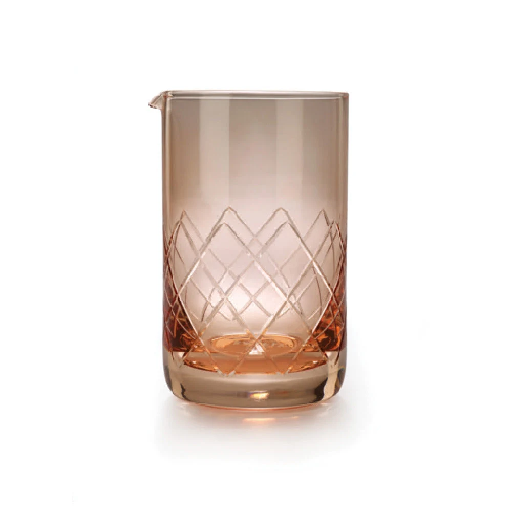 Mercer Culinary M37220RS 17 Oz Mixing Glass with Pour Spout Rose Glass