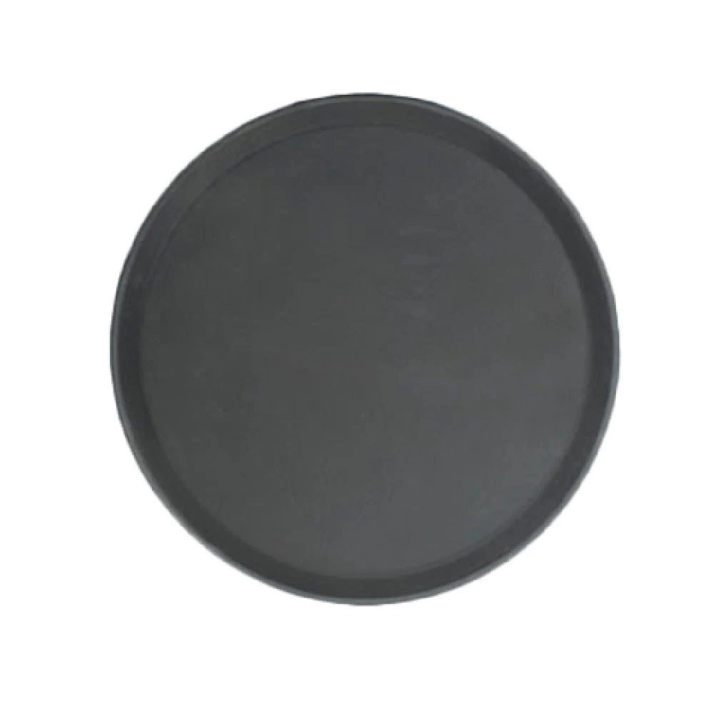Thunder Group PLFT1600BK 16 Inch Round Non-Skid Serving Tray Black Fiberglass