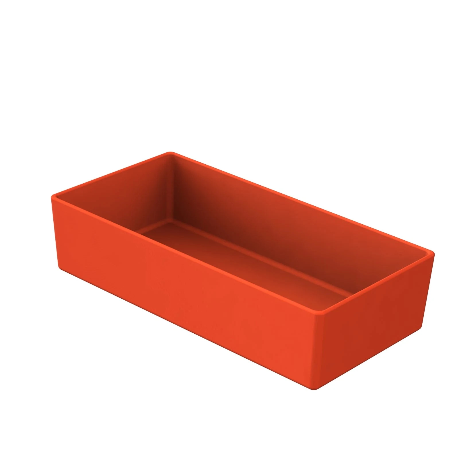 Tablecraft CW4010SNX 1.75 Qt Rectangular Cold Holding Bowl Aluminum Sunset Orange