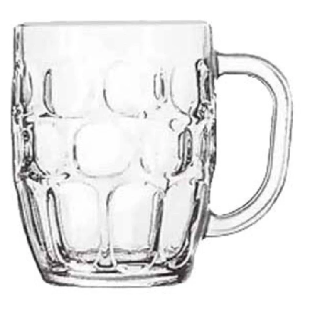 Libbey 5355 19-1/4 Oz Glass Dimple Stein Beer Mug With Handle 24 Packs