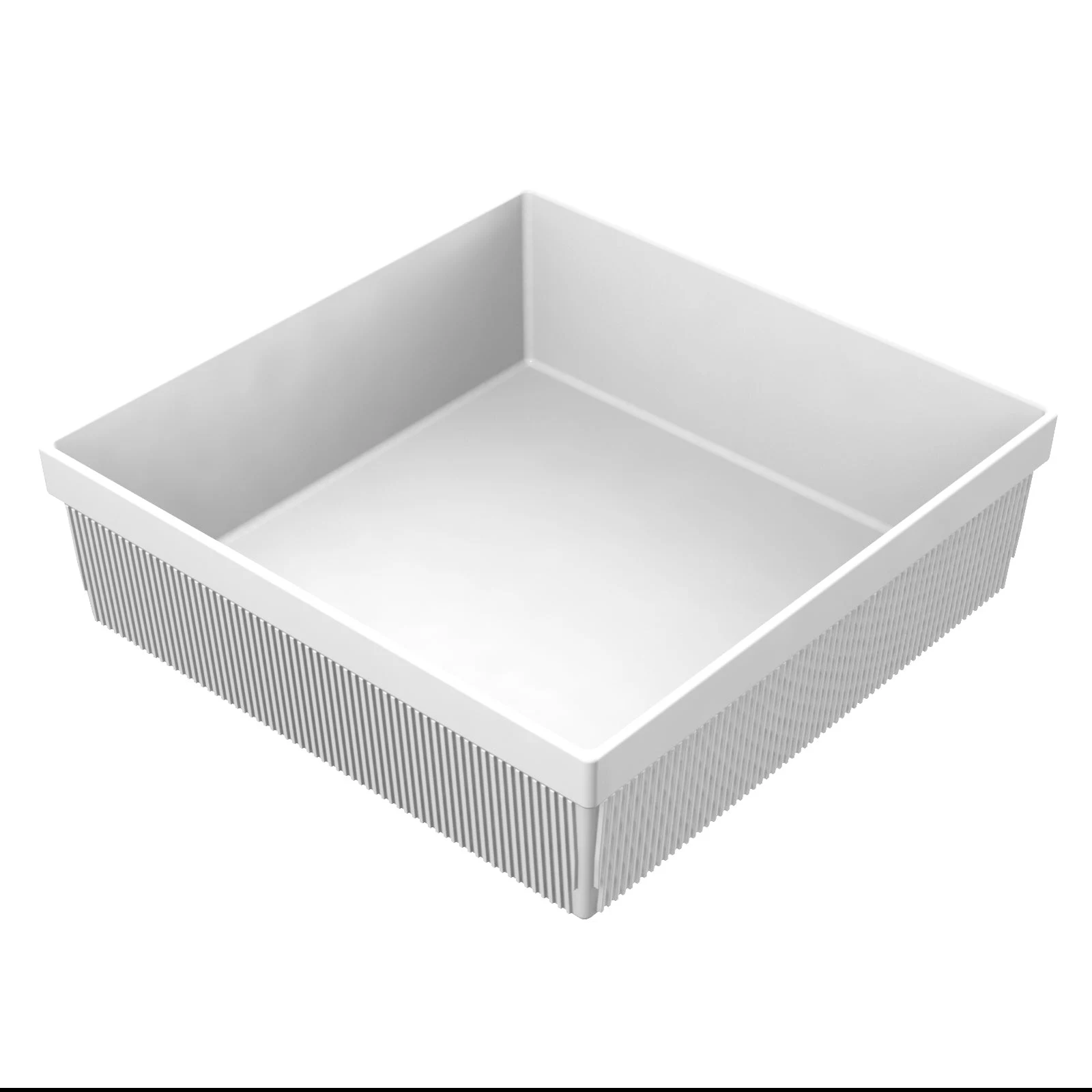 Tablecraft CW1494W 24 Quart Bowl Cold Holding Square Aluminum White Finish