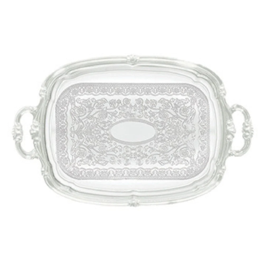 Winco CMT-1912 19 Inch Chrome Plated Rectangular Serving Tray with Handles