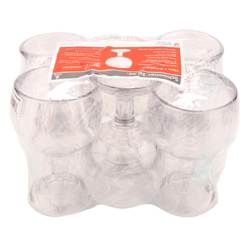 GET Enterprises SP-GOB-20-1-SAN-CL 20 Oz. Schooner Clear BPA Free Plastic 6 Packs