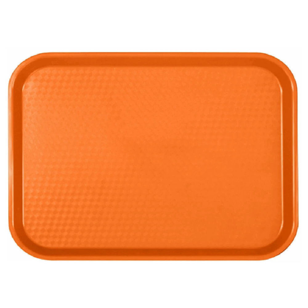 Thunder Group PLFFT1014RR 10-1/2 Inch Rectangular Fast Food Tray Orange Polypropylene