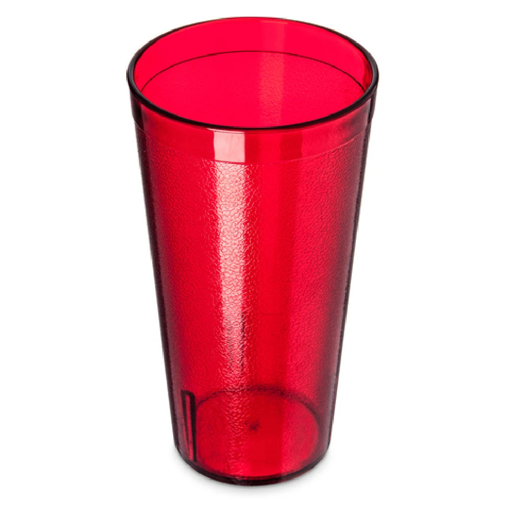 Carlisle 522010 20 Oz Stackable Tumbler Plastic Red Textured SAN with Dishwasher Safe