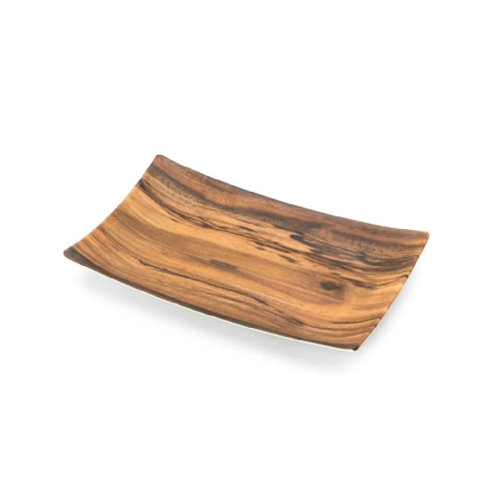 Steelite DFTRC117AC 1-3/8 Inch Rectangular Tray Melamine Acacia Timbered