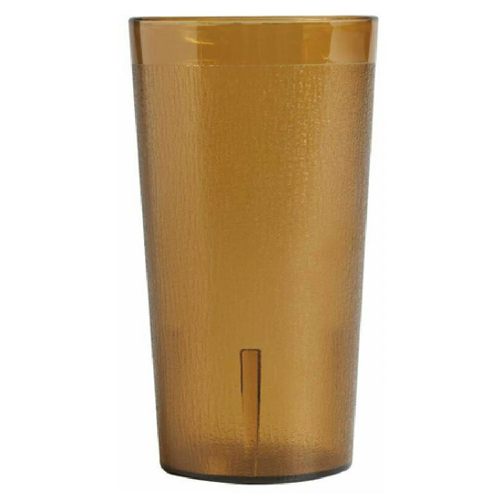 Cambro 1600P2153 16.4 Oz Impact Resistant Tumbler Amber Textured SAN