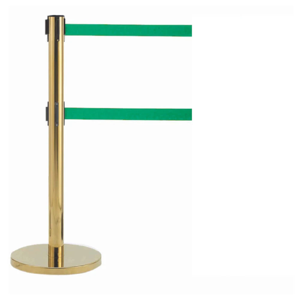 Aarco HB-27GR Retractable Crowd Control Stanchion Polished Brass Finish