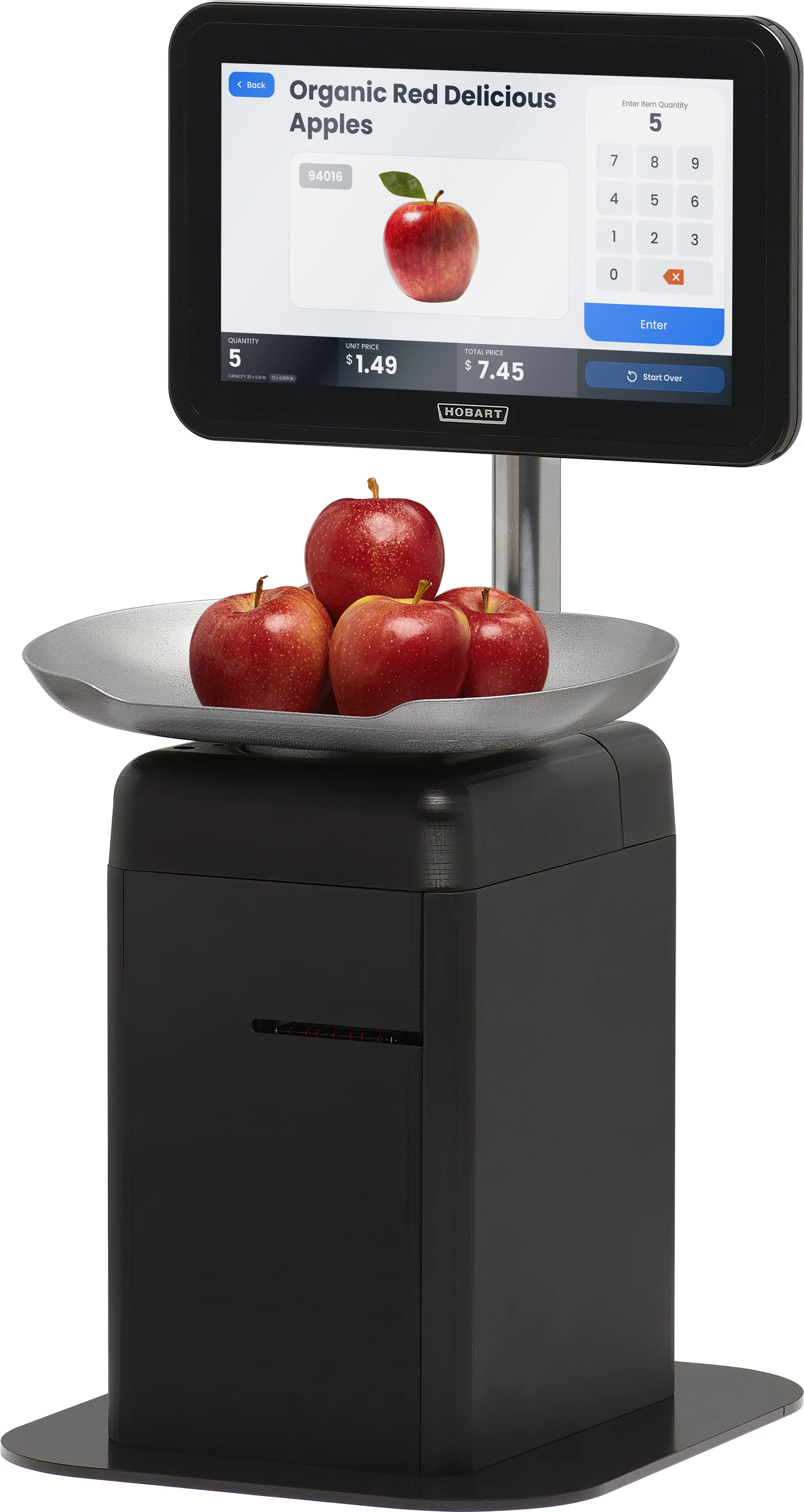 Hobart FS-300 Scale 14 Inch Touchscreen Self-Serve Plastic with Printer