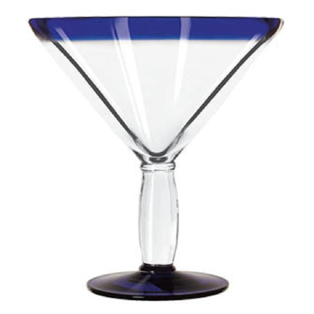 Libbey 92307 24 Oz Cocktail Glass with Cobalt Blue Rim Glass Anneal Treated