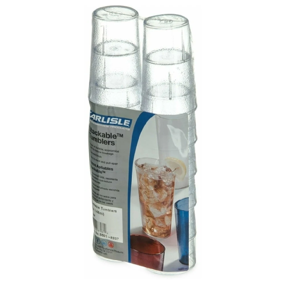Carlisle 5501-8207 5 Oz Stackable Tumbler Clear SAN Textured Dishwasher Safe