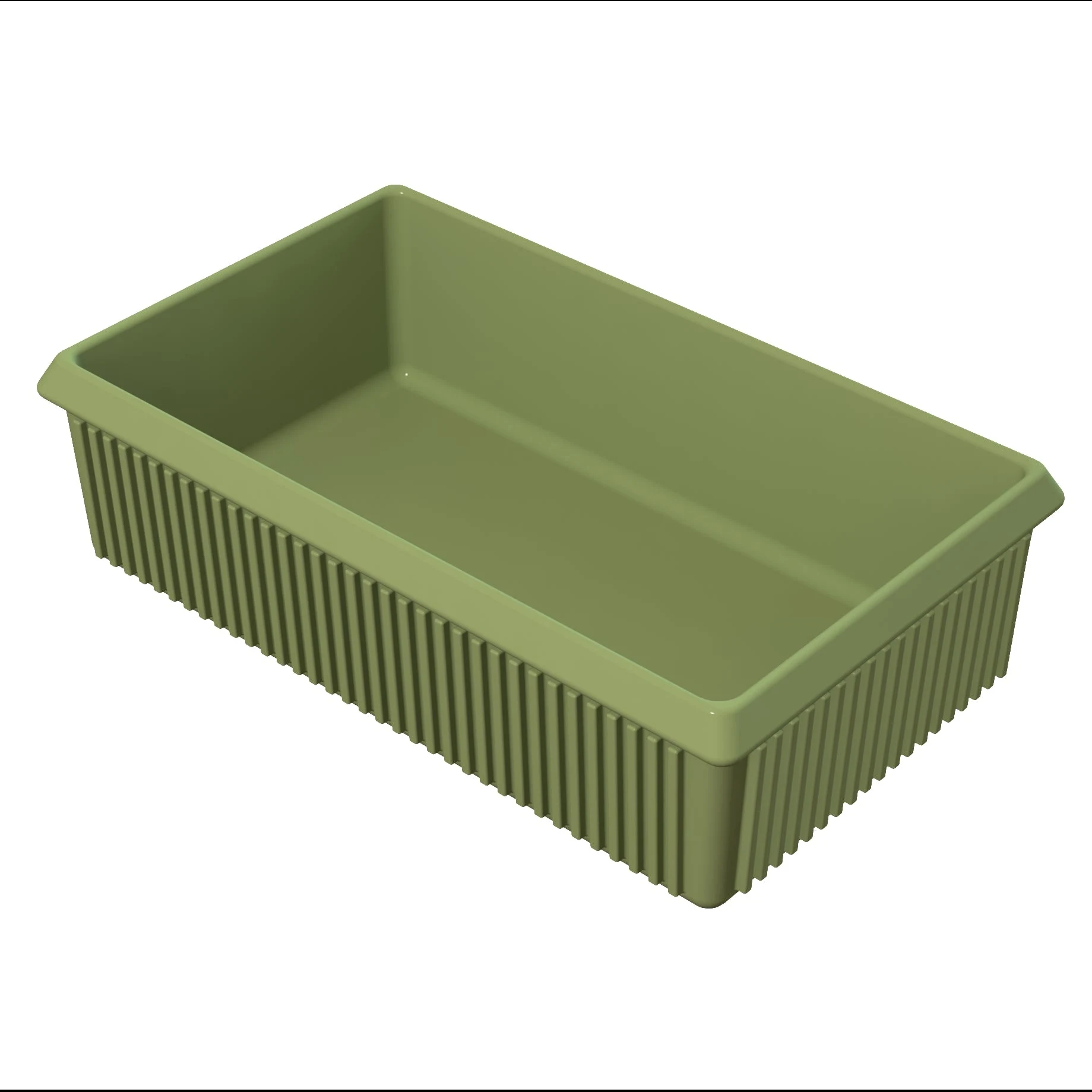 Tablecraft CW1510MM 2-1/4 Quart Green Server Bowl with Ridges Metal Cold Holding