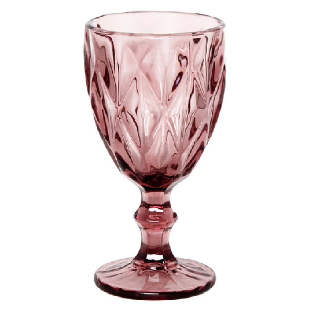 Hospitality Brands FG-879002-016 11 Oz Goblet Glass Violet Textured Glass 16 Packs