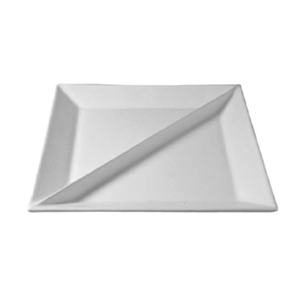 GET Enterprises PS015CB 17 Inch Square Bugambilia Divided Buffet Platter Cranberry Metal