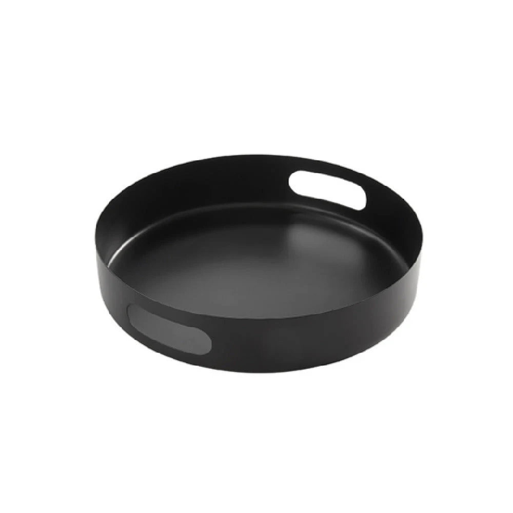 American Metalcraft STB12 12-1/8 Inch Round Serving Tray Black Steel