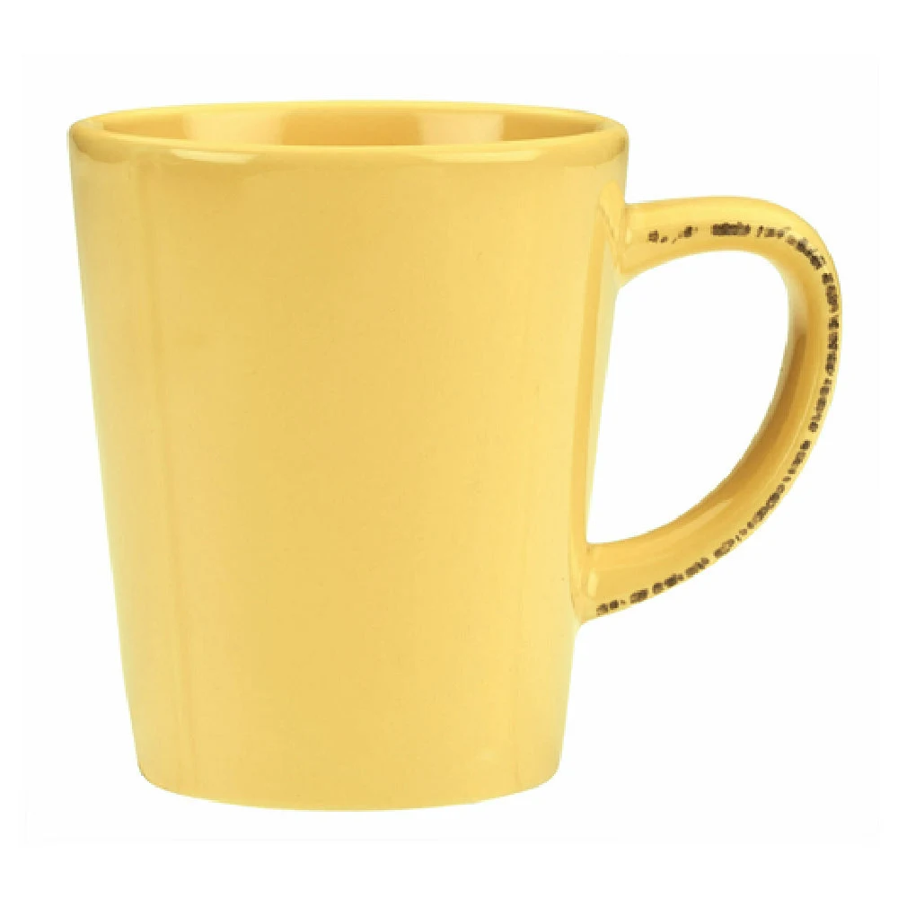 Libbey FH-517B 12 Oz Mug Glazed Butter Yellow Porcelain Scratch Resistant