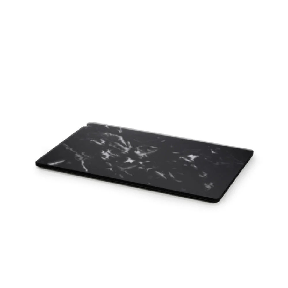 Revol 660475 Tray 20 Inch Rectangular Stackable Black Marble Resin with Shockproof