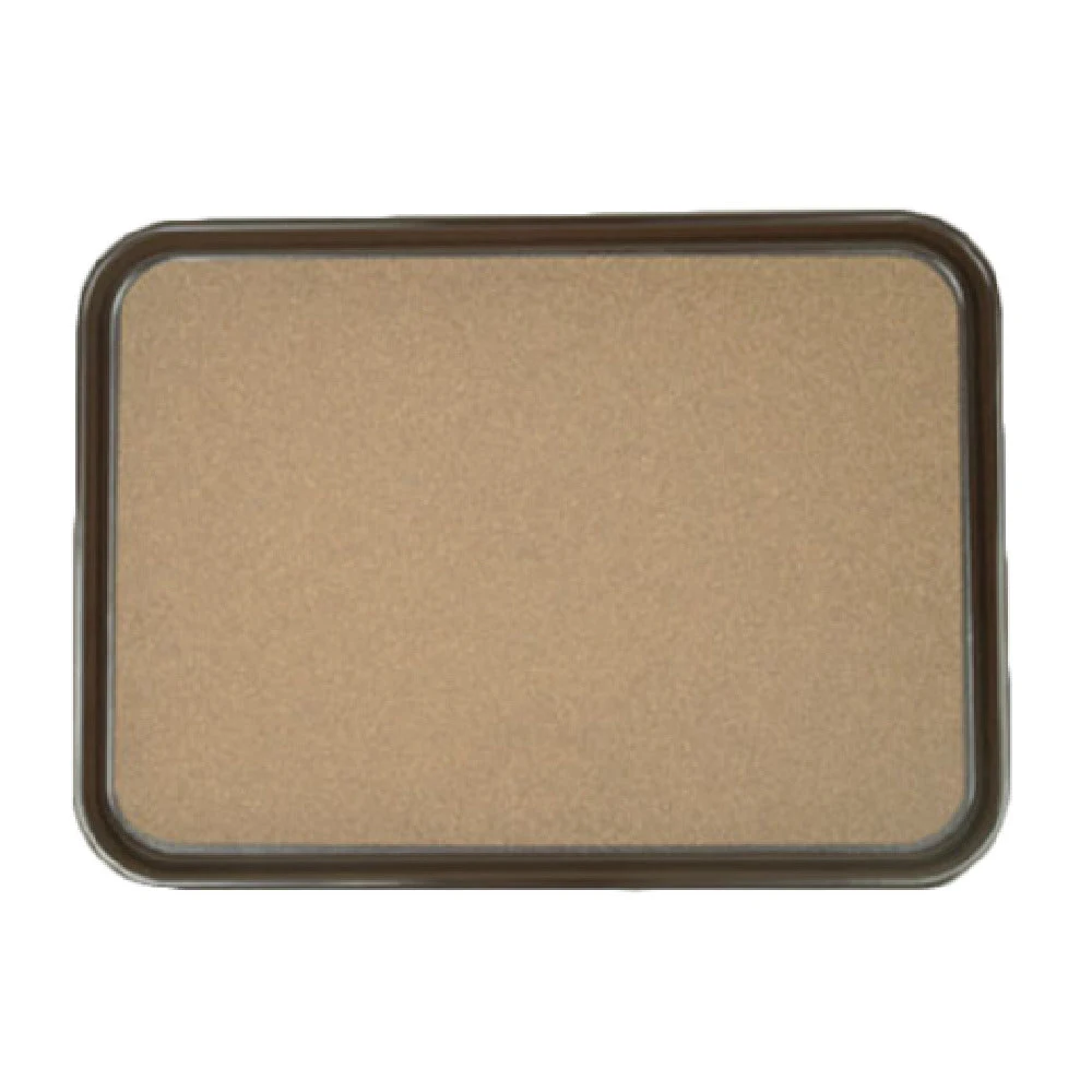 Thunder Group PLRT1612CK 16 Inch Rectangular Serving Tray Cork Bottom ABS Plastic Brown