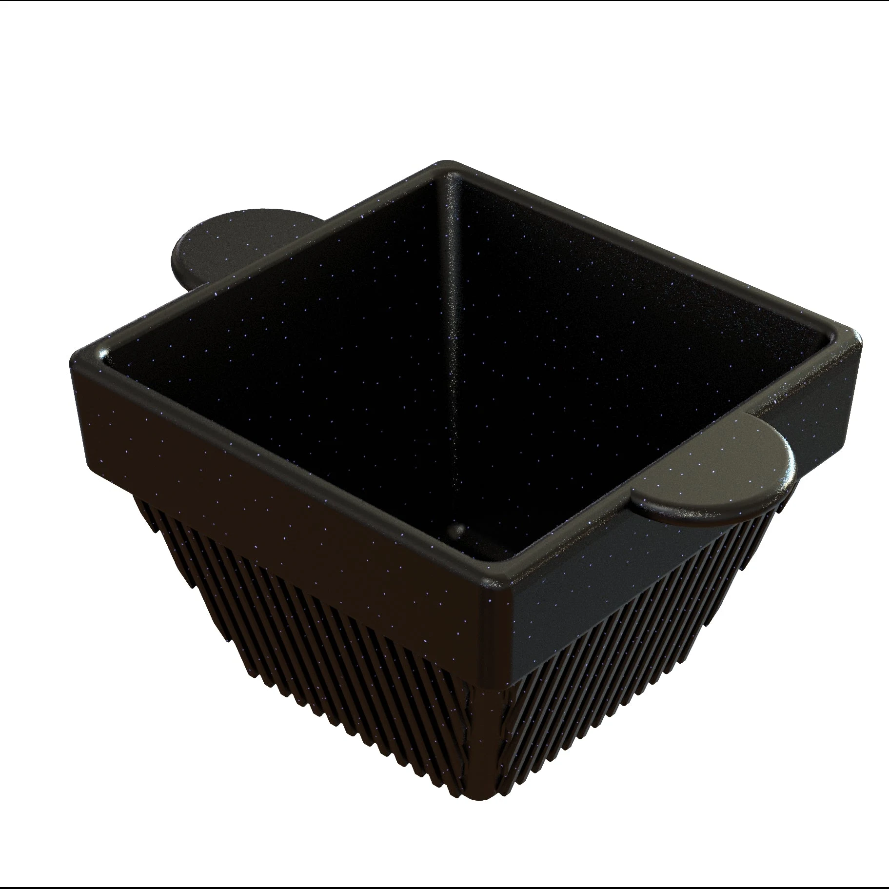 Tablecraft CW1460MBS 1-1/2 Qt Condiment Bowl Cold Holding Square Aluminum Midnight