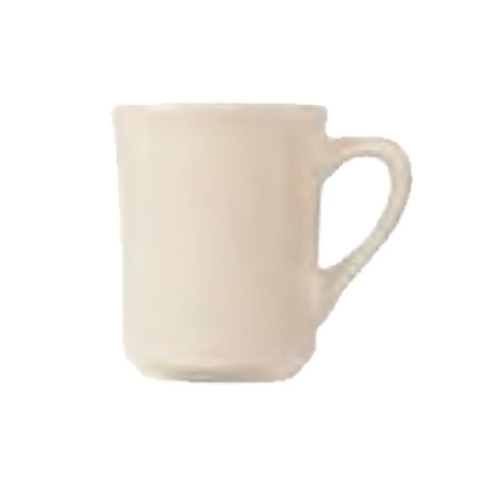 Libbey TM-8-W 8-1/2 Oz Cream White Ceramic Mug - Non-Stackable