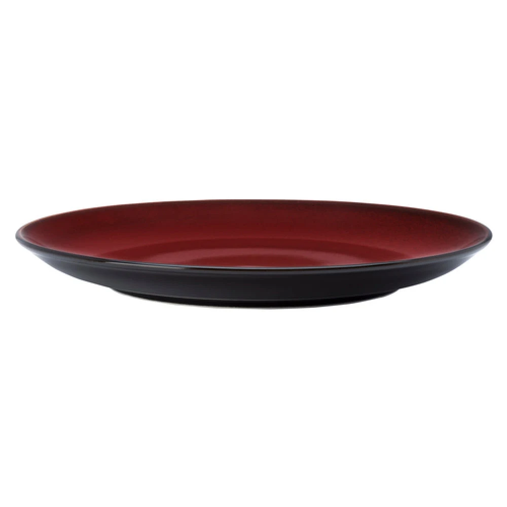 1880 Hospitality L6753074151 10-1/2 Inch Diameter Round Coupe Plate Two-tone Porcelain Crimson