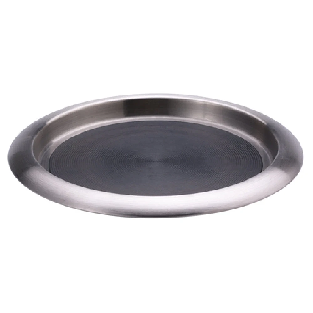 Service Ideas TR119SR 11 Inch Round Tray Stackable Non-Slip Stainless Steel