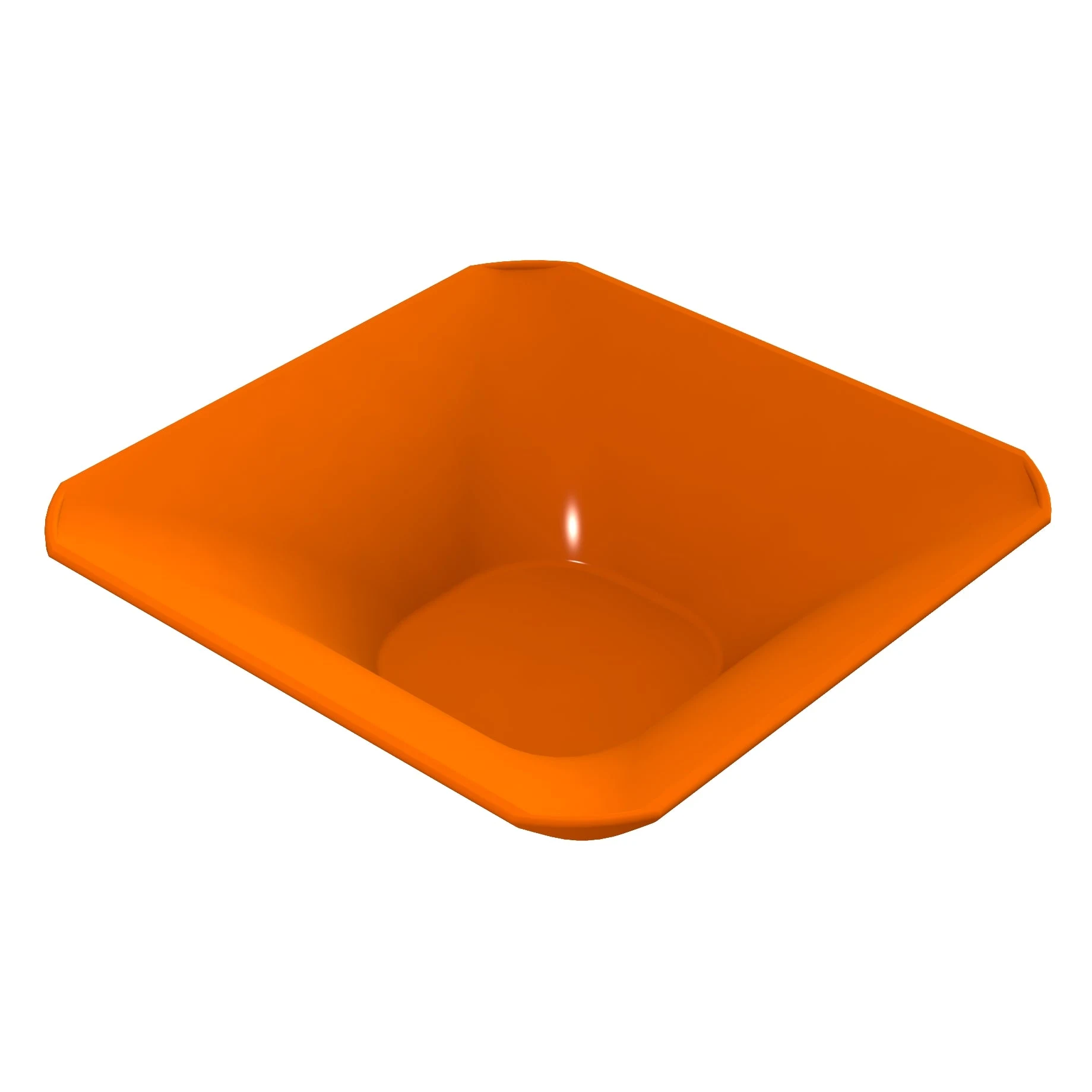 Tablecraft CW3510X 4 Qt Square Cold Holding Bowl with Duracoat Aluminum Orange Finish