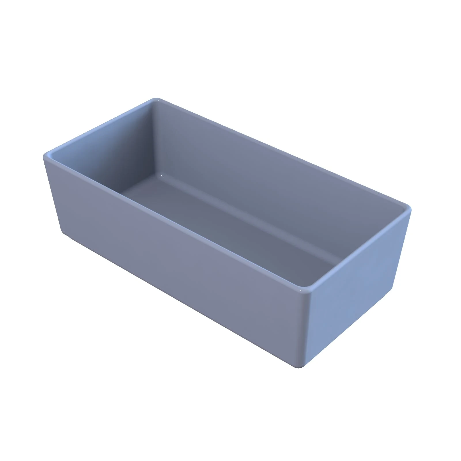 Tablecraft CW4026PB 10 Inch Aluminum Bowl 2 Quart Rectangular Cold Holding Pigeon Blue
