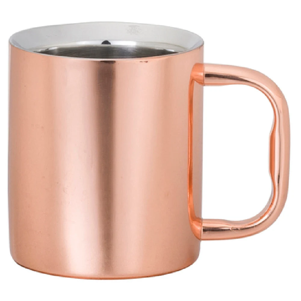 Steelite 7600CV031 8.0 Oz Double Wall Mug Copper Finish Stainless Steel