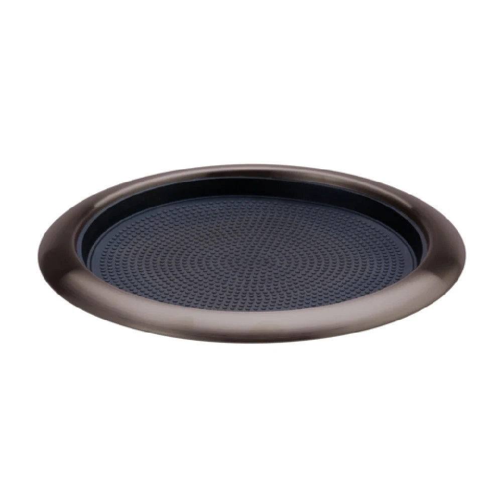 Service Ideas TR119RIDT 11 Inch Round Non-Slip Tray Removable Insert Dark Tungsten