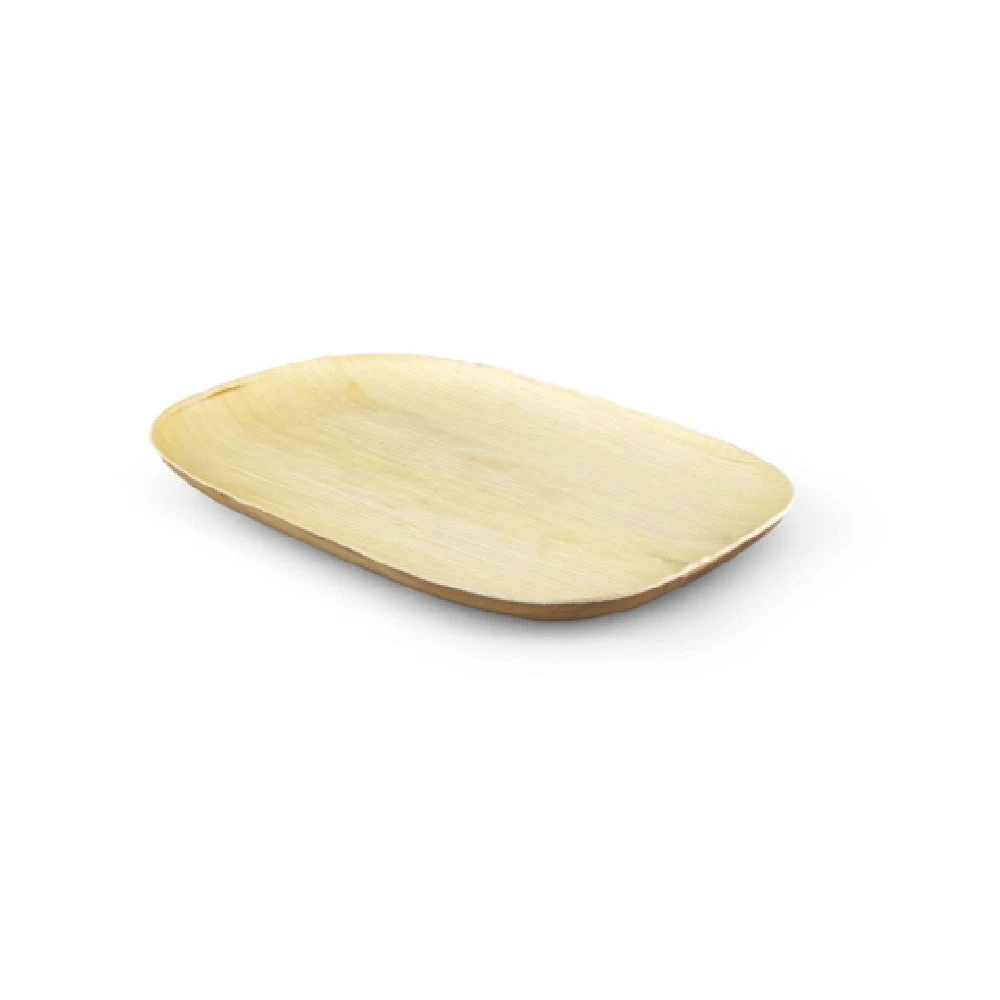 JB Prince RB514 S 13.8 Inch Palm Catering Tray Eco-Friendly Wood Pulp