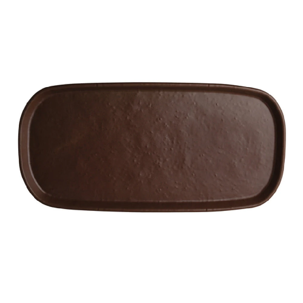 Steelite 7180TM521 14.5 Inch Rectangular Serving Tray with Redwood Finish